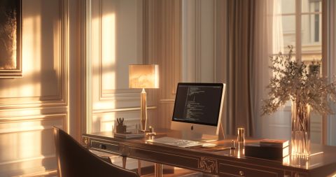 A sandstone cave with soft waterfalls and white powder cascades, forming an otherworldly, peaceful landscape with space for banner text