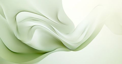 An abstract composition of floating organic shapes in pastel peach, mint, and periwinkle, drifting with hand-drawn texture and soft shadows