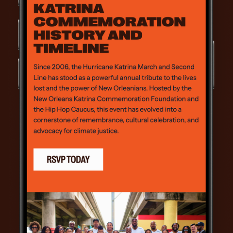 Katrina 20 advocacy goals highlighting racial, economic, and climate justice demands